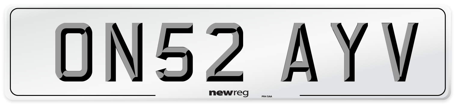 ON52 AYV Number Plate from New Reg